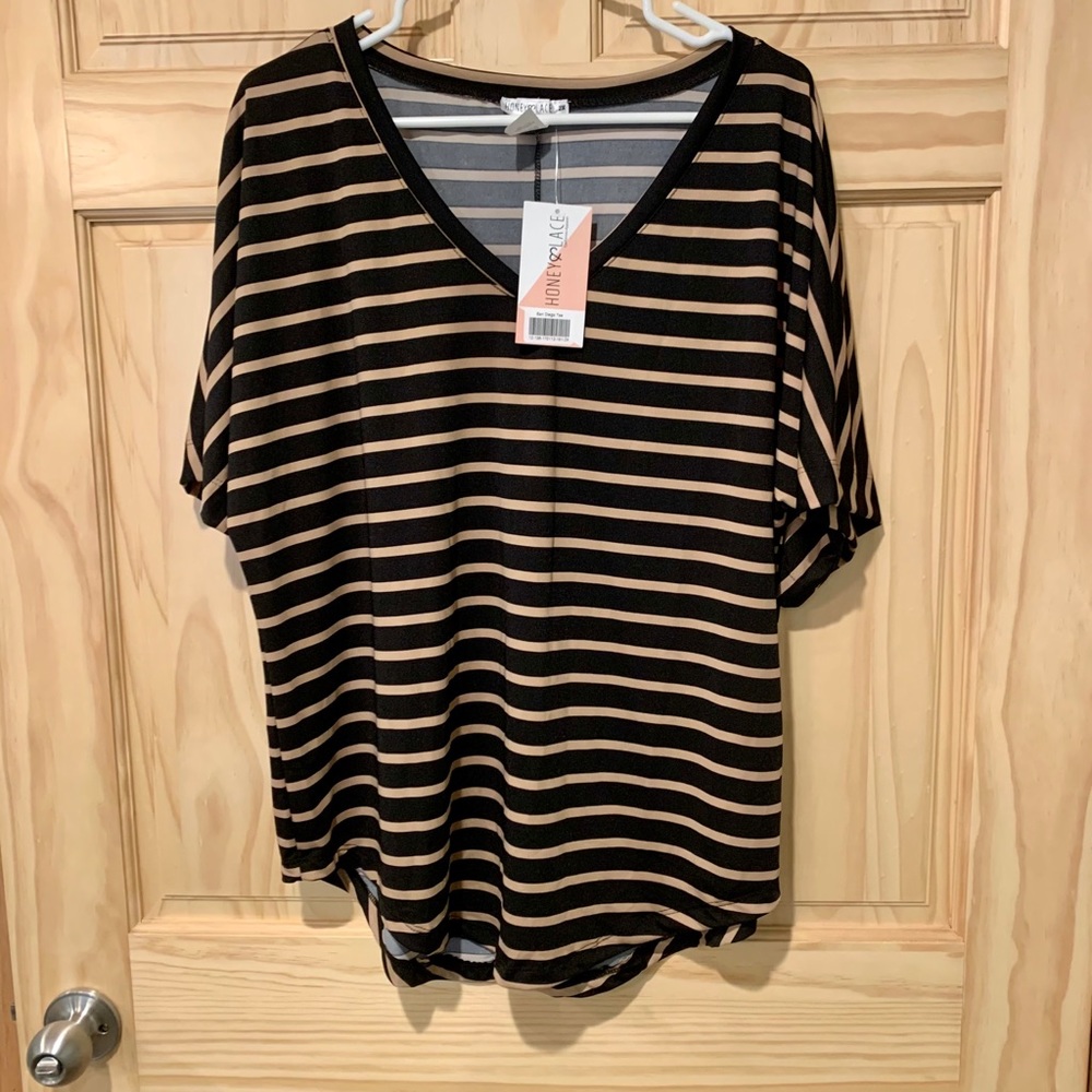 Black + Tan Striped Shirt